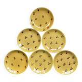 Hand painted yellow peach pattern plates - portugal
