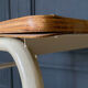 School desk 1960 white lacquered metal wooden top