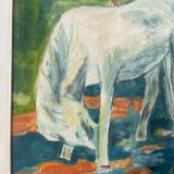 Tableau style Gauguin cadre bois doré