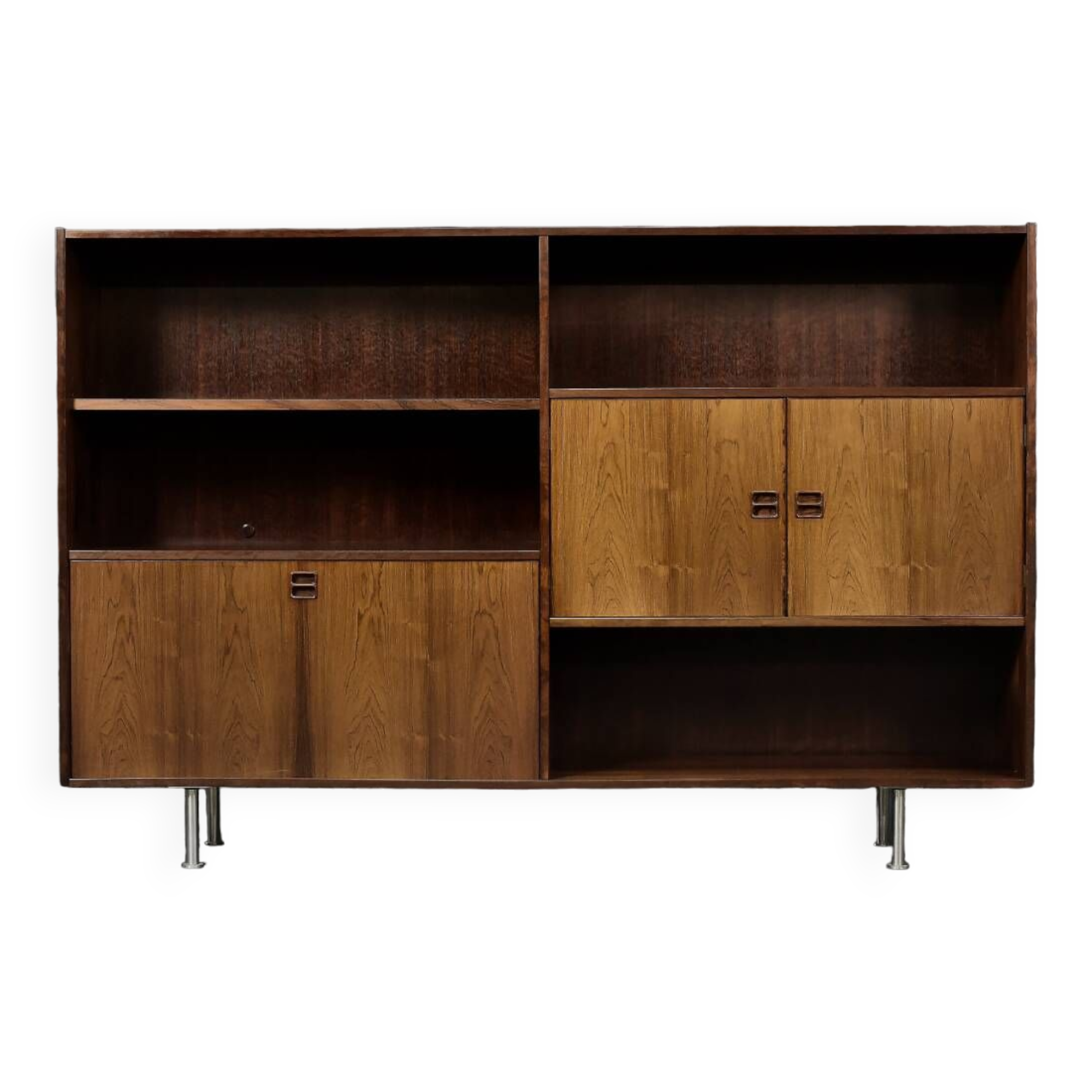 Buffet haut vintage scandinave moderne en palissandre avec bar par Æ. Jensen & T. Mølholm
