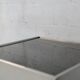 Steel coffee table and smoked glass, France, circa 1970