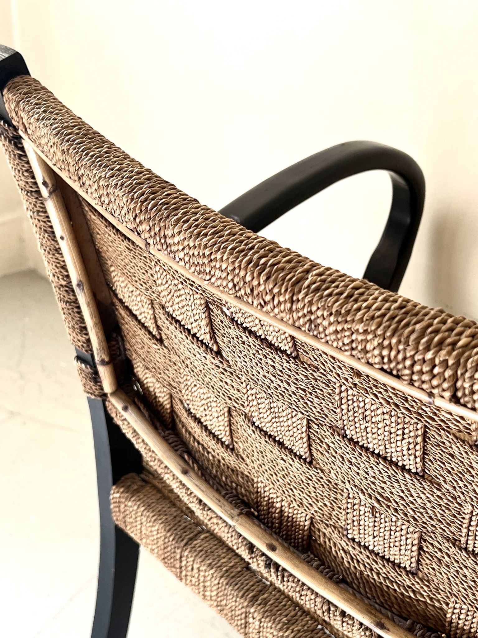 Scandinavian armchair in wood and rope by Axel Larsson, 1950