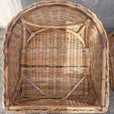 Pair of wicker and rattan armchairs.