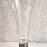 Jarrón de cristal transparente. Spain, 1980s.