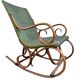 Set de 2 rocking-chairs style thonet en skaï vert