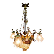 Louis XVI style ram chandelier