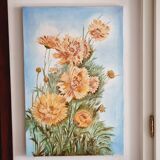 Oil on canvas flowers