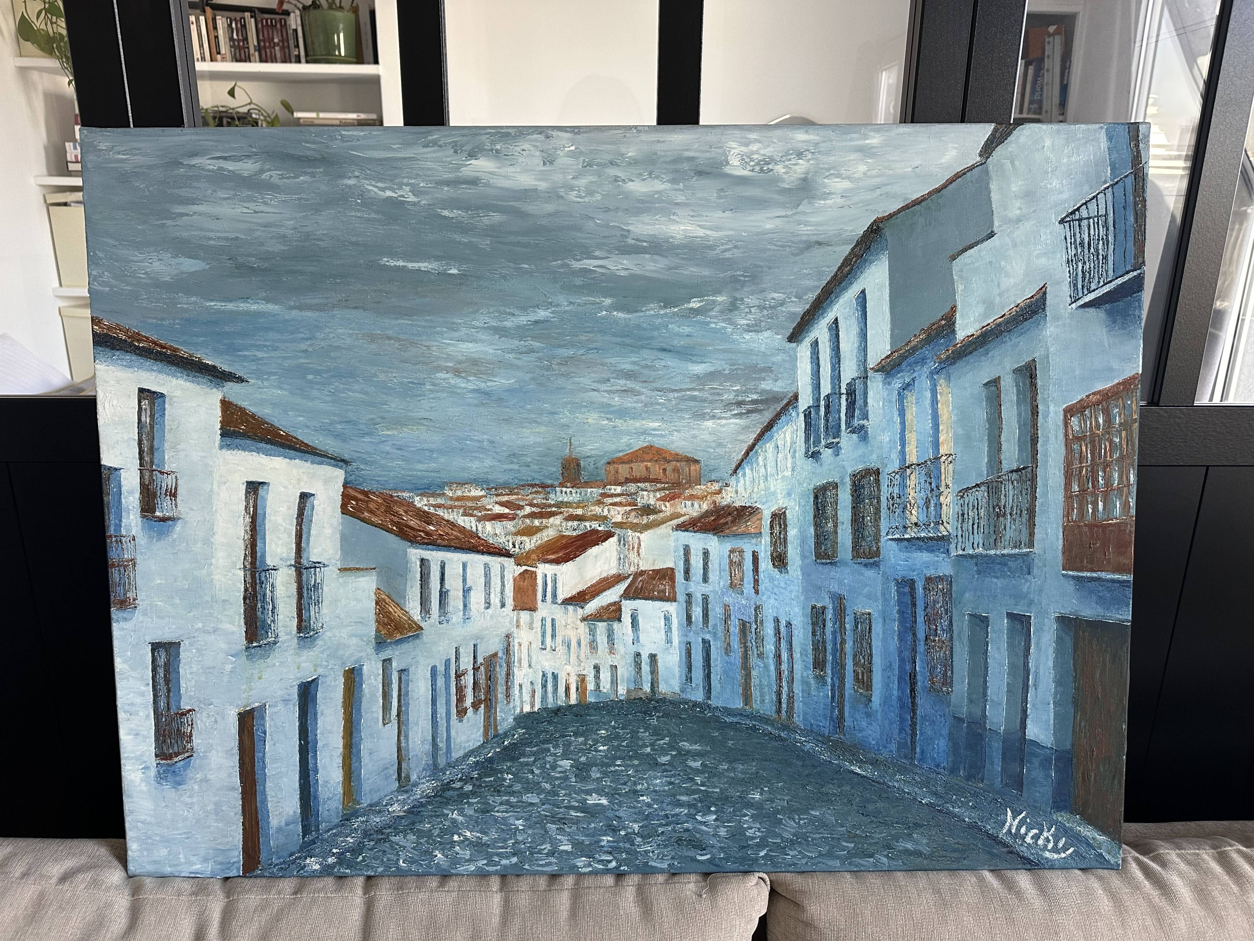 Tableau White Villages, Rainy Day by artist Nicky Disaro