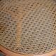 Beautiful curved blond wood caned stool. 1940s/1950s.