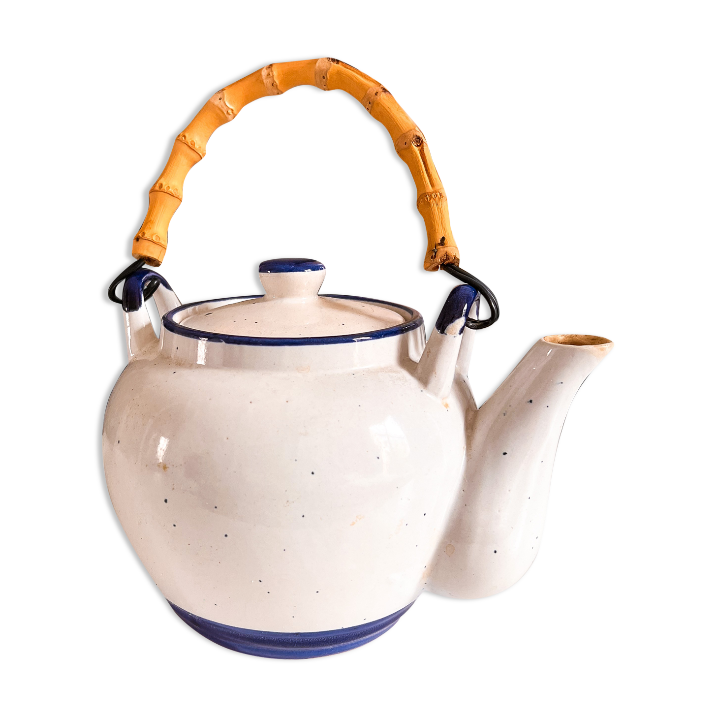 Teapot in sandstone and rose handle