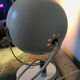 Lampe vintage Eyeball blanche Aluminor Nice des années 70