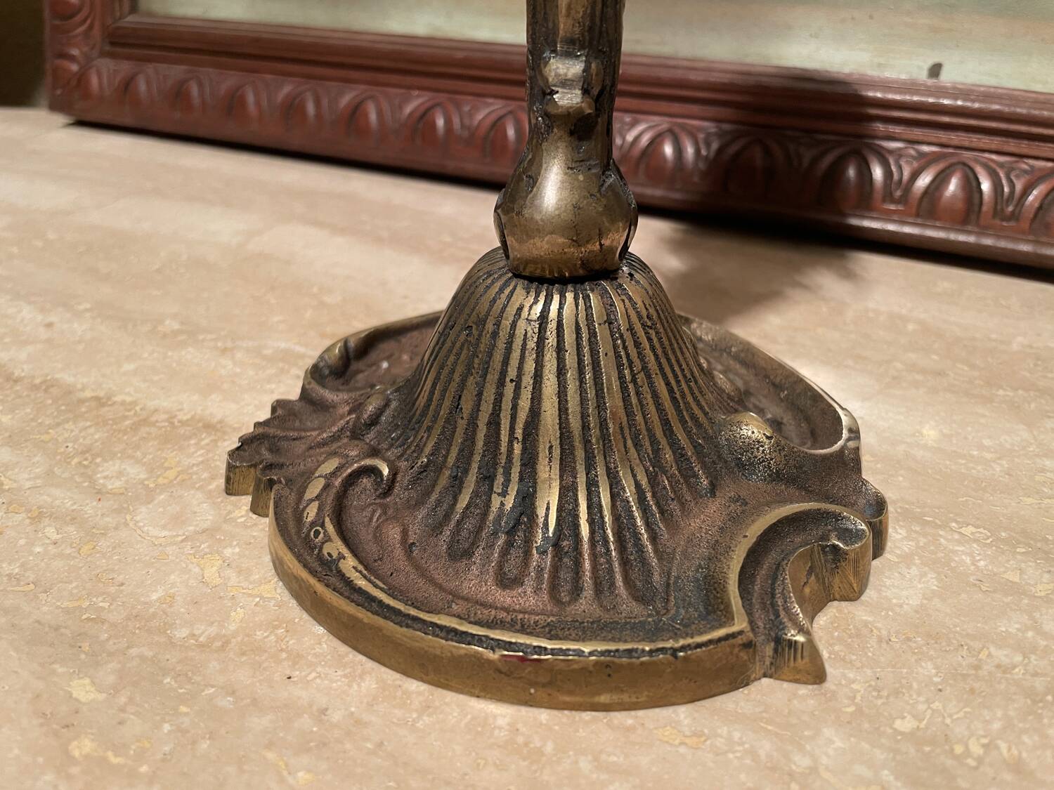 Bougeoir en bronze art déco