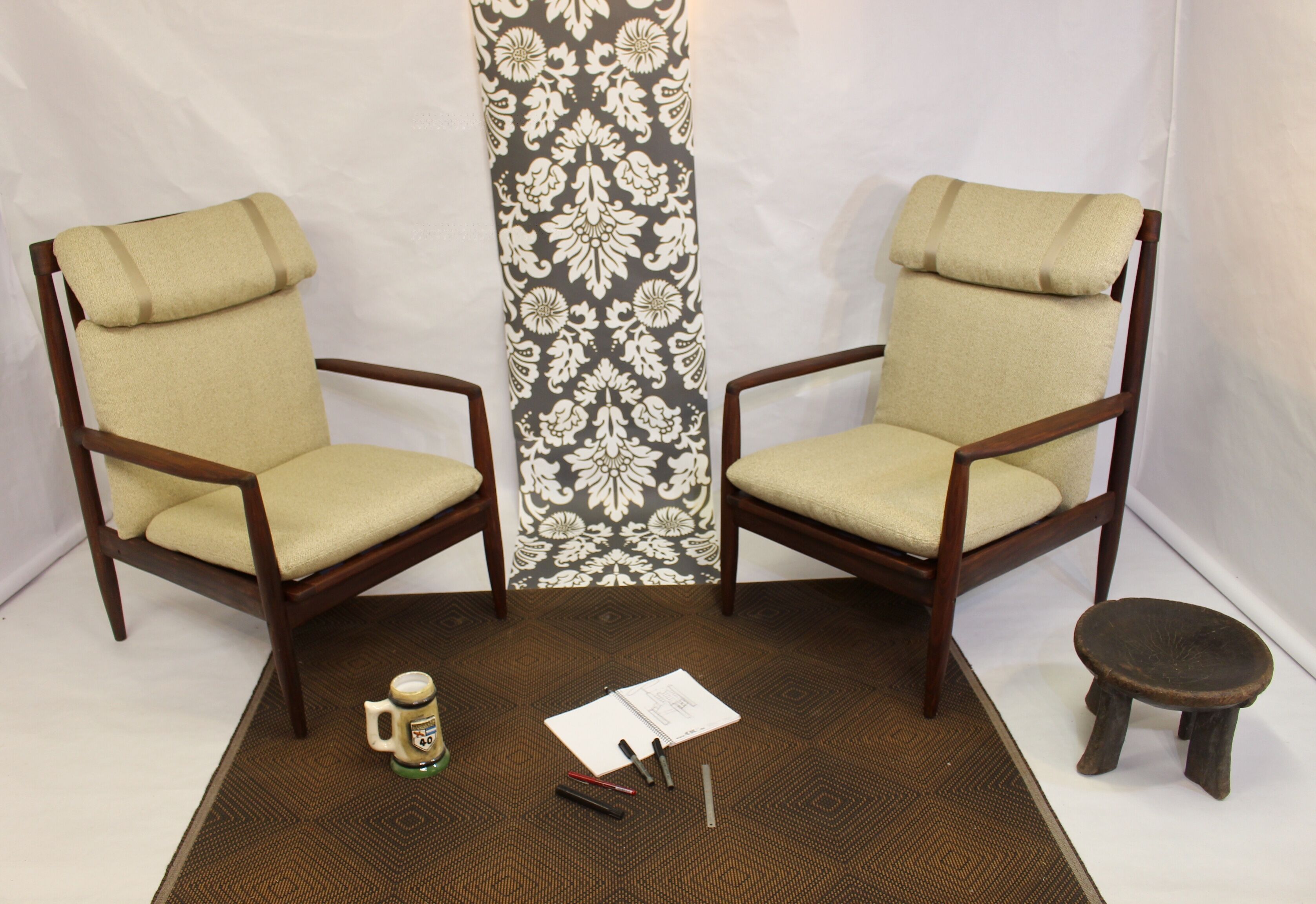 Pair of armchairs by Grete Jalk 1960 Denmark.