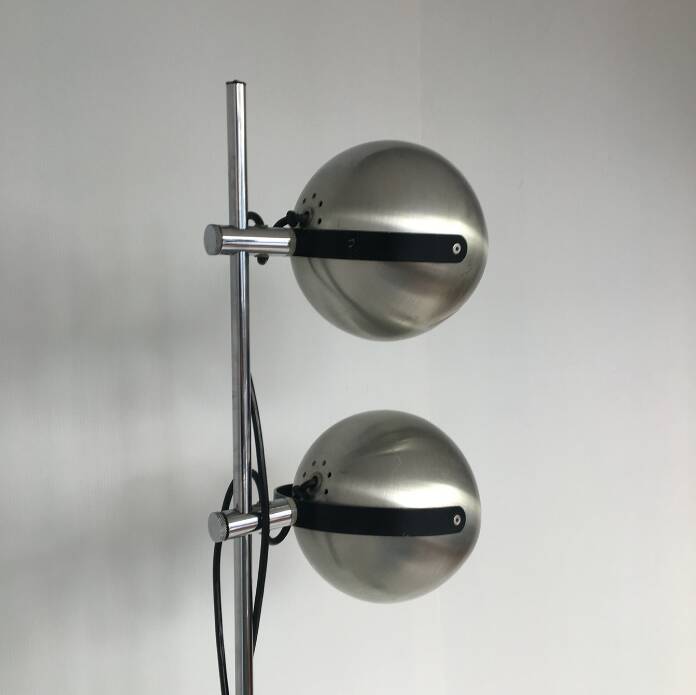 Eyeball chrome floor lamp