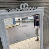 Classic mirror in gray painted wood