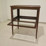 Marquetry table with display case