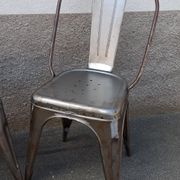 Pair of grey metal chairs