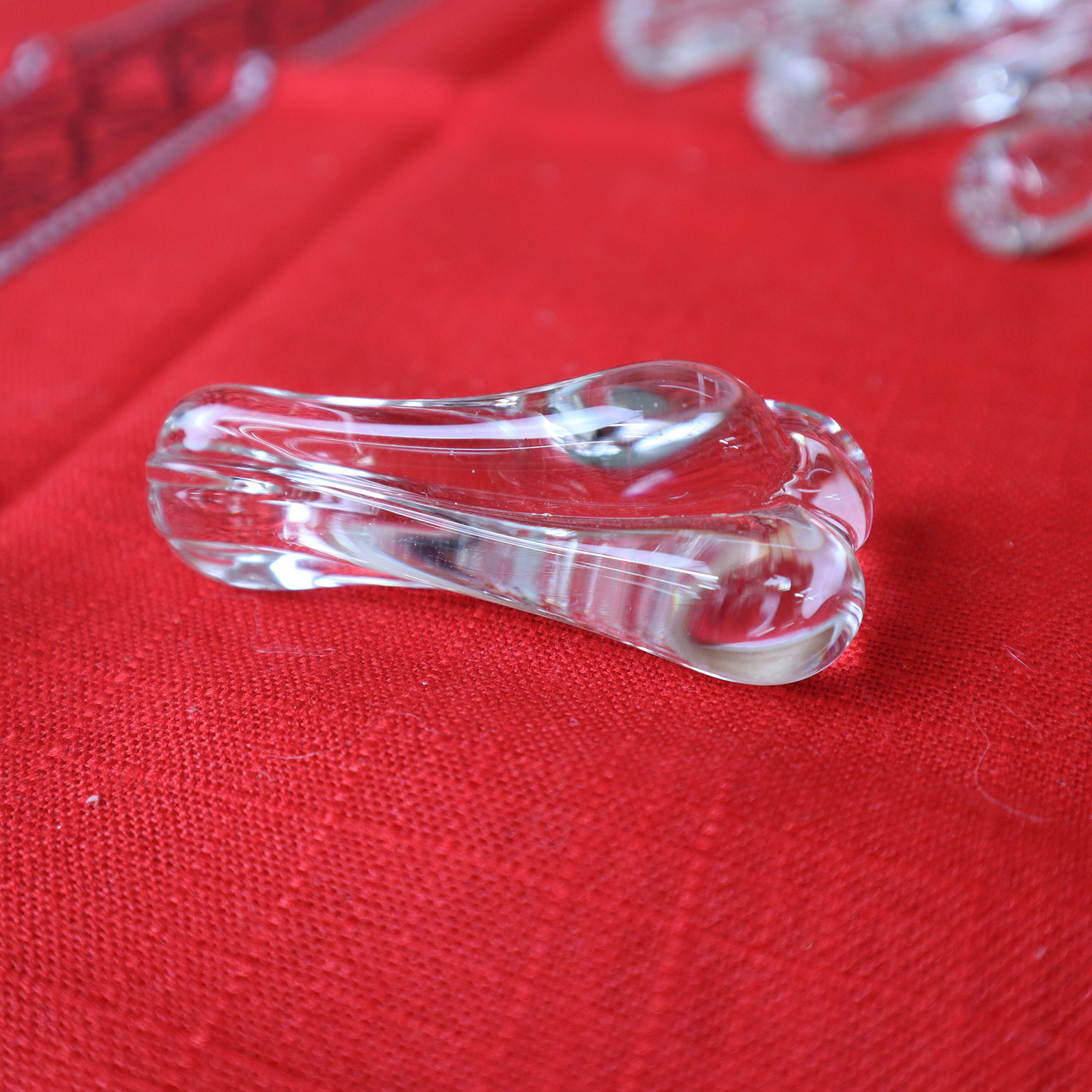 Set of 12 Art Deco crystal knife holders by Christian Eldé