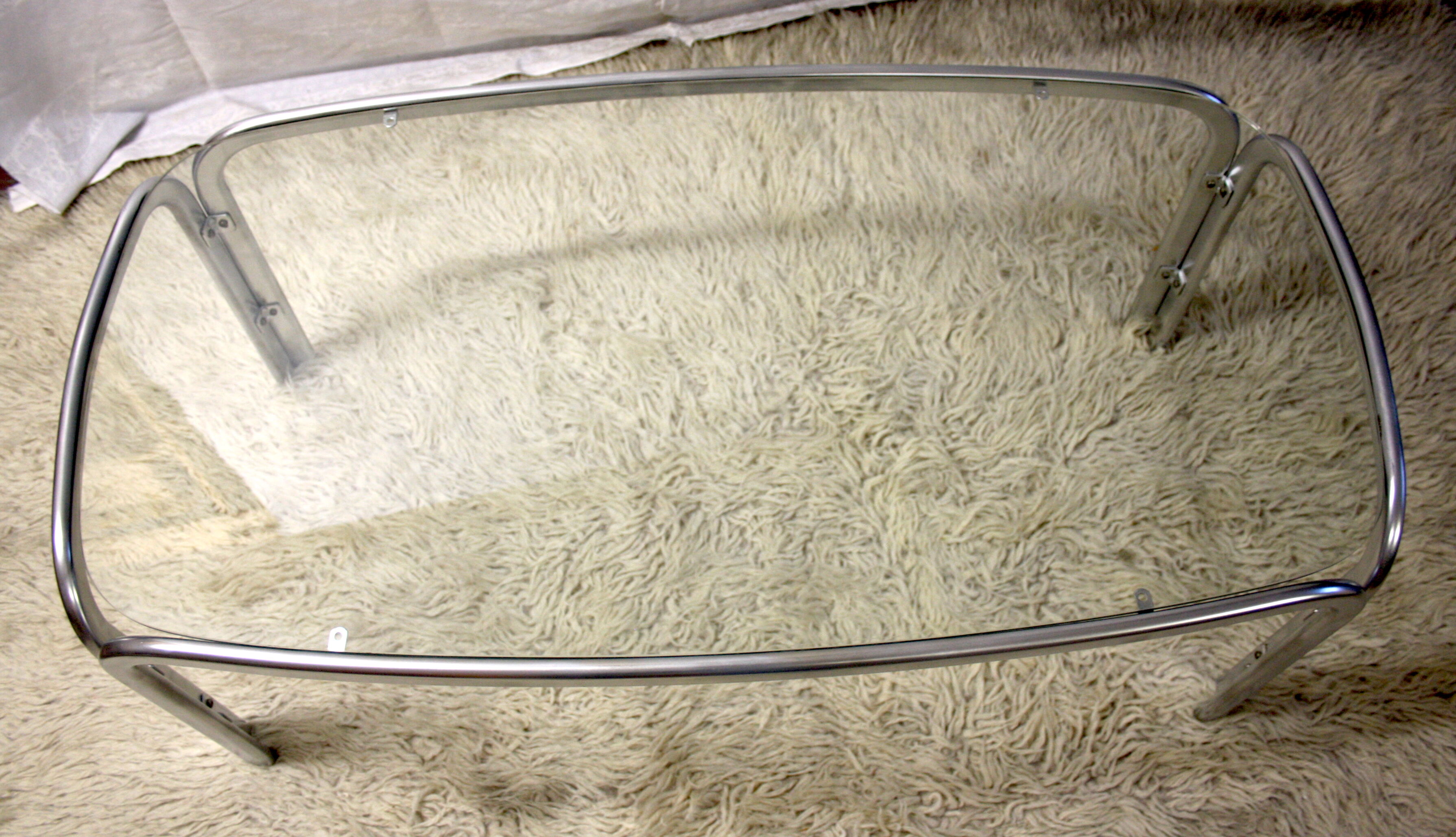 Coffee table - metal and glass - circa 70