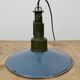 Industrial Blue Enamel Military Pendant Lamp with Cast Aluminium Top, 1960s