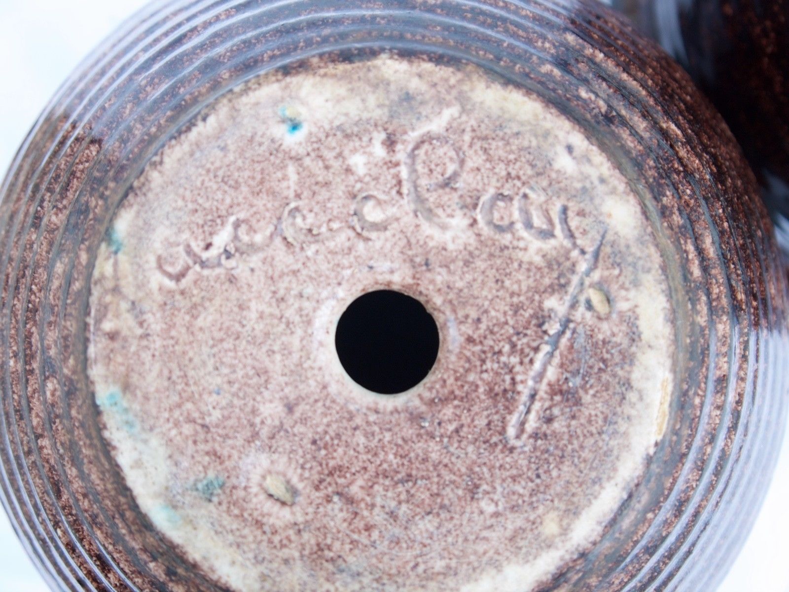 Pair of Accolay vintage ceramic pot cover