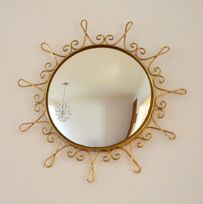 Witch eye mirror / vintage bomb 1950s 47cm