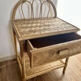 Vintage bamboo bedside table