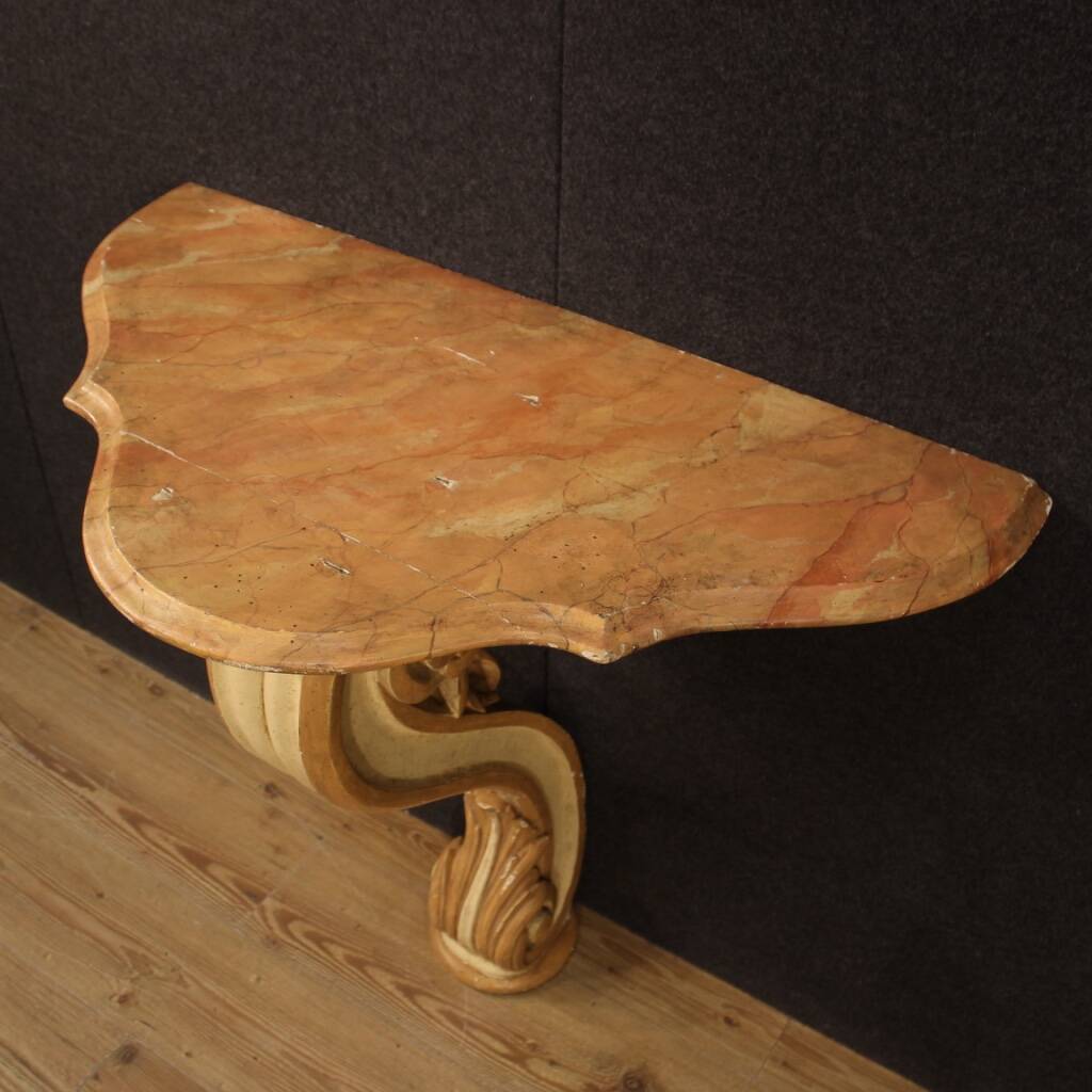 Italian lacquered and painted console table