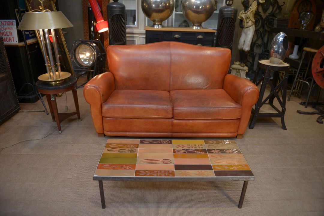 Vintage coffee table Capron 1970 ceramic