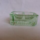 Art deco green glass saleron