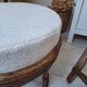 Rattan and terry fabric pouf