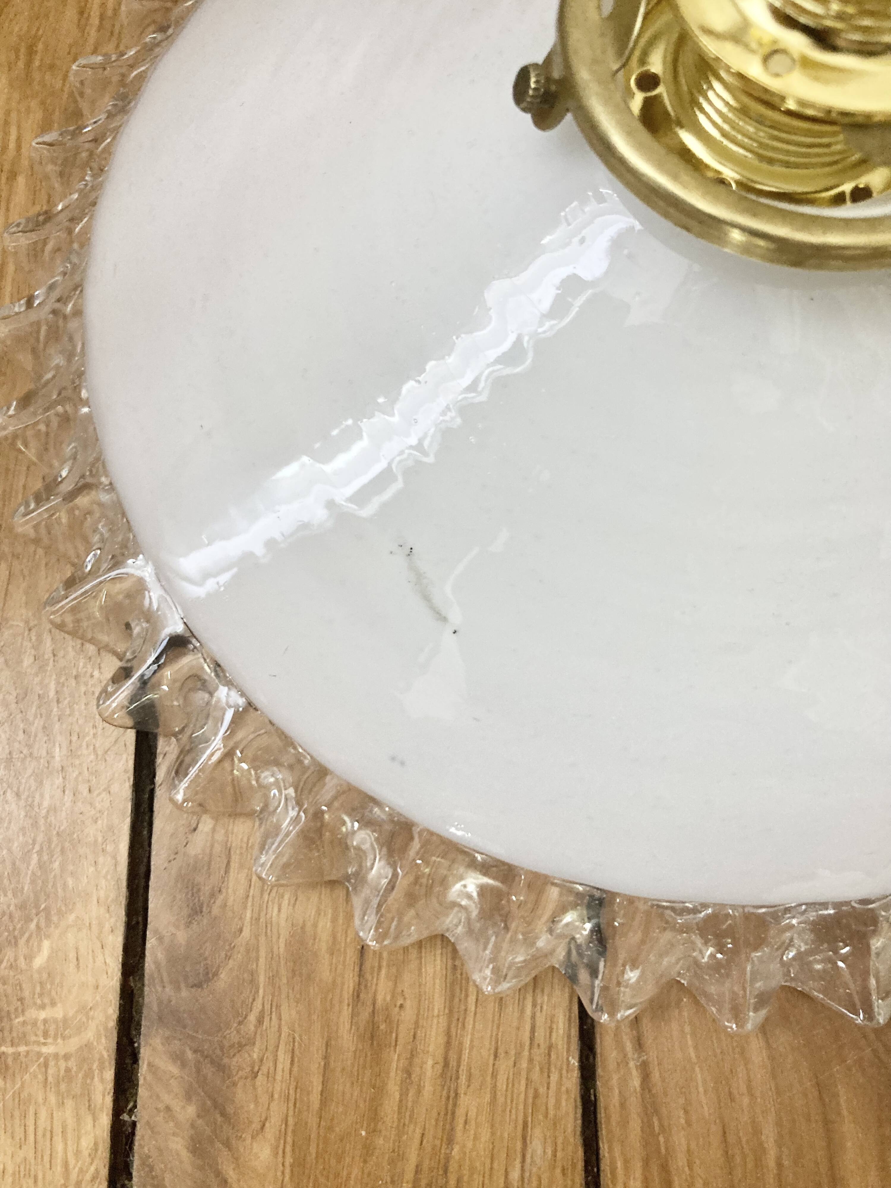 Pendant lamp, portable lamp, old opaline