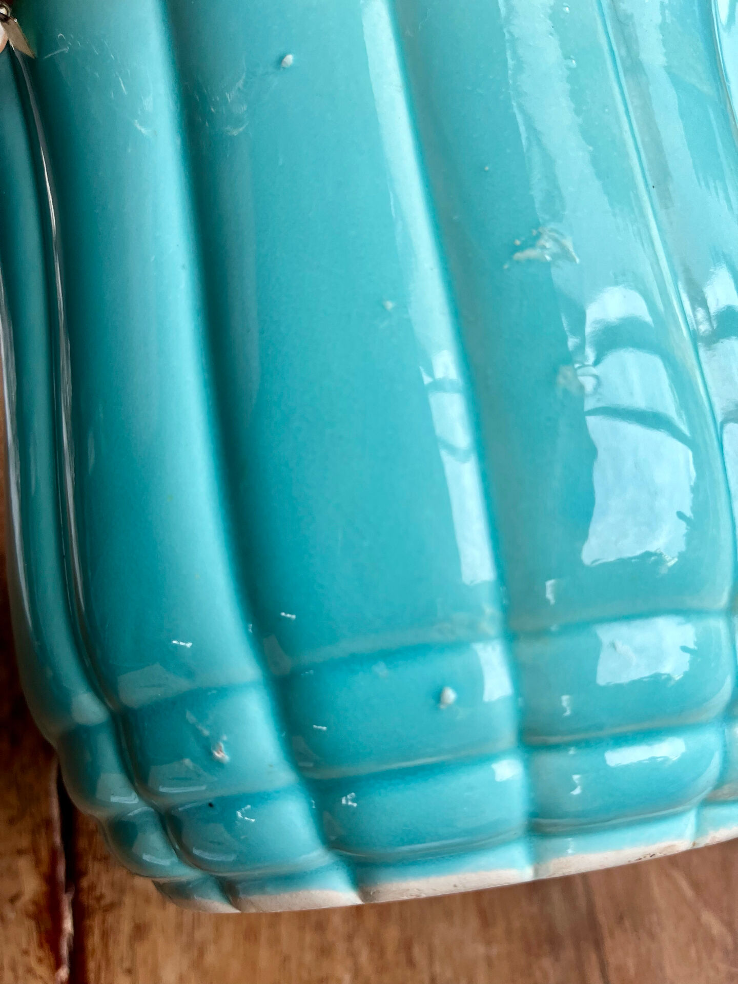 Cache-pot en céramique turquoise