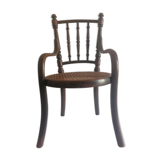 Ancien fauteuil d'enfant en bois courbé Fischel