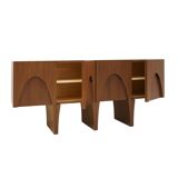 Contemporary Modern Teak and Lemongrass Wood Italian Sideboard