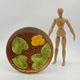 Ceramic dish, Sarreguemines France vintage, yellow flower