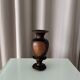 Vintage Sculptural Turned Wood Vase – Dark Hardwood – 20 cm