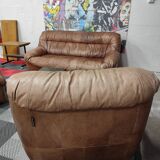 JF Mur Line Vintage Soft Leather Armchairs