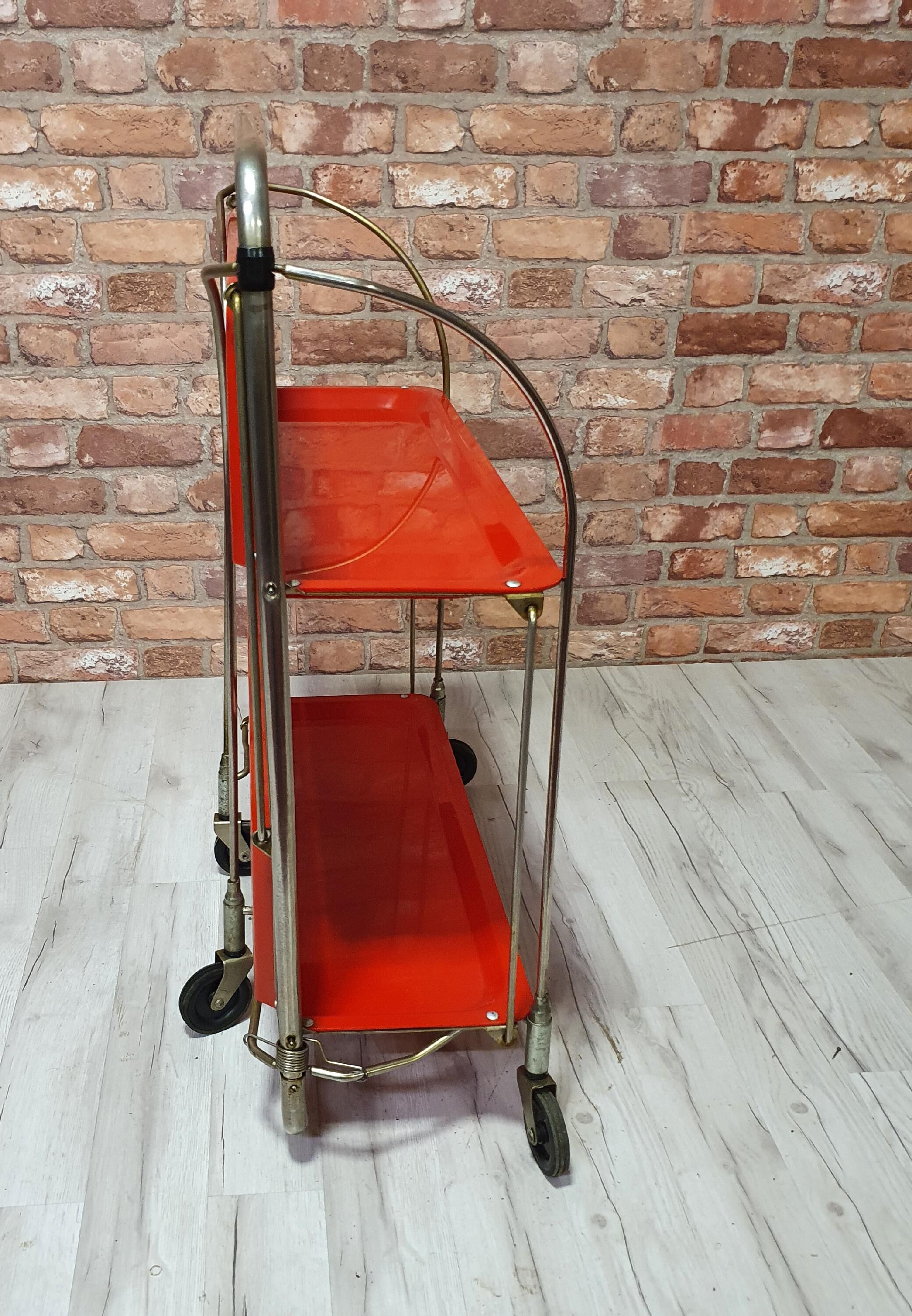 Foldable bar on wheels, Germany, 1970s Bremshey Dinett