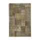 Handwoven oriental overdyed 196 cm x 304 cm brown patchwork carpet