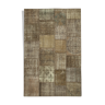 Tapis oriental tissé à la main 196 cm x 304 cm patchwork marron