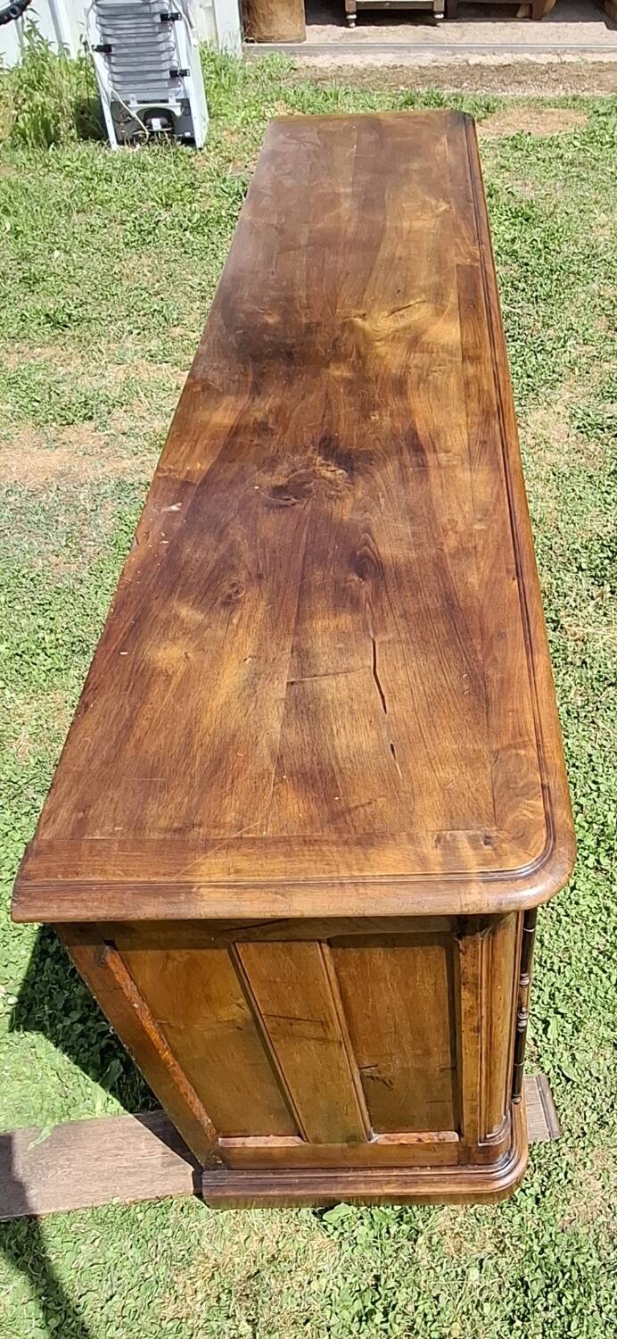 Louis XV 3-door walnut sideboard on plinths