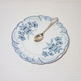 Set of 4 dessert plates in earthenware of St Amand model Regency, iron earth