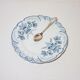 Set of 4 dessert plates in earthenware of St Amand model Regency, iron earth