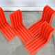 Orange vinyl rack