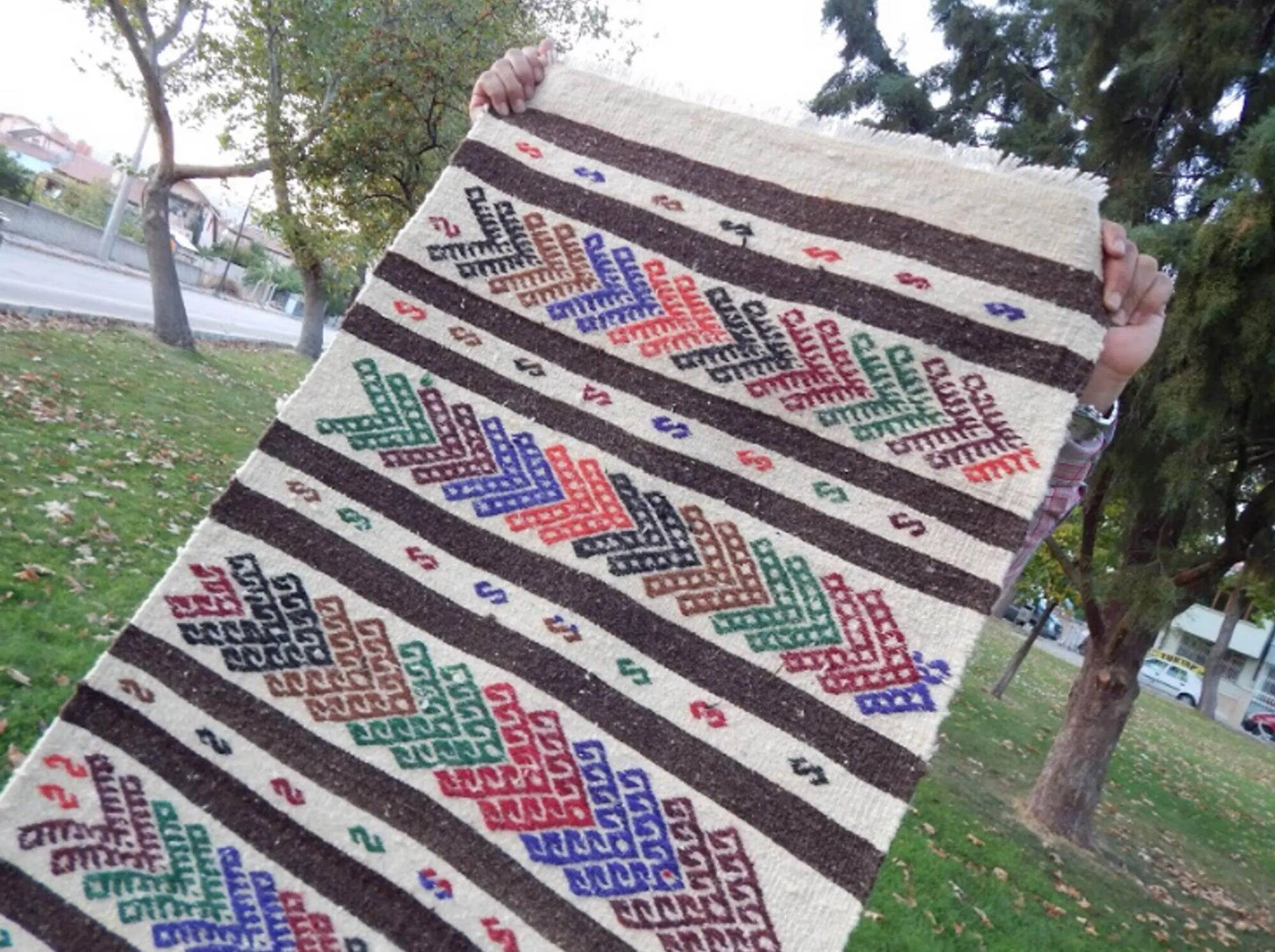 Vintage Turkish hallway rug 62x332 cm