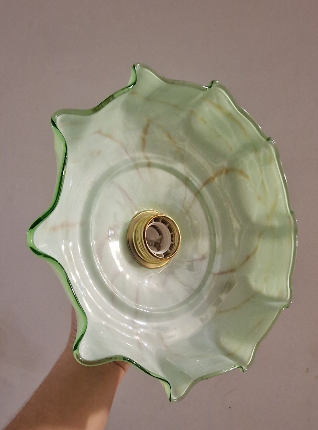 Caramel marbled green pendant light