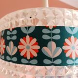 Vintage 1970s plexiglass and flower pendant light