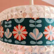Vintage 1970s plexiglass and flower pendant light