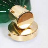 Large pair of Italian glass and brass wall lamps, Italy 1970s